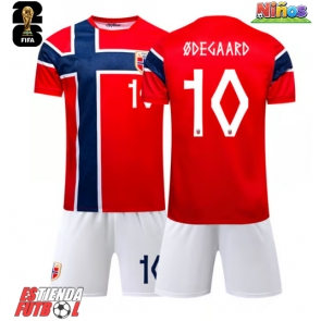 Noruega Martin Odegaard #10 Primera Equipación Niños Mundial 2026 Manga Corta (+ Pantalones cortos)